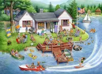 Jigsaw Puzzle lake house