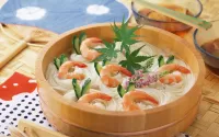 Quebra-cabeça noodles with shrimp