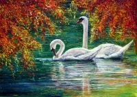 Jigsaw Puzzle Swans