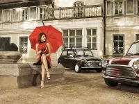Пазл Леди с красным зонтом