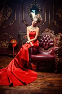 Rompecabezas Lady in red
