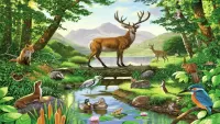 Jigsaw Puzzle forest fauna