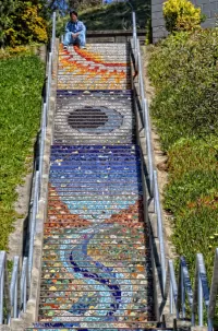 Пазл Лестница из мозаики