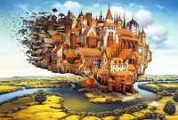 Puzzle The flying city