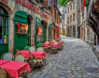 Jigsaw Puzzle Summer cafe in Dinan