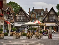 Quebra-cabeça Summer cafe in Deauville