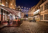 Quebra-cabeça Summer cafe in Riga