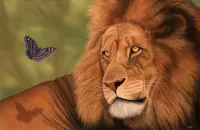 Puzzle The lion and the butterfly