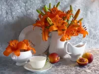 Quebra-cabeça Lily and nectarines