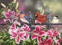 Puzzle Flowers and birds