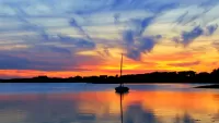 パズル Boat at sunset
