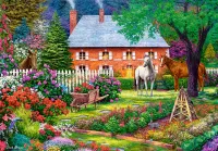 Jigsaw Puzzle Horse in the garden