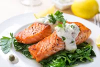 Bulmaca Salmon with spinach
