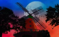 Jigsaw Puzzle The moon and windmill