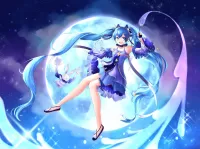 Jigsaw Puzzle Moon and singer