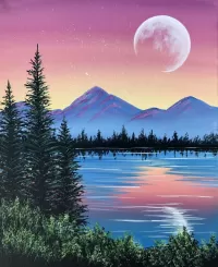 Jigsaw Puzzle Moon over the lake