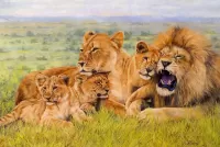 Quebra-cabeça Lion family