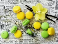 Jigsaw Puzzle Macaroon on a newspaper