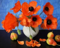 Jigsaw Puzzle Poppies and pears