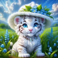 Jigsaw Puzzle Little white tiger