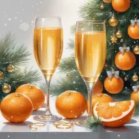 Bulmaca Mandarines and champain