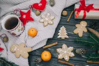 Jigsaw Puzzle Tangerines and gingerbread