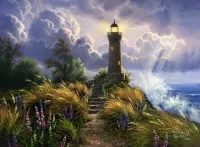 Puzzle Lighthouse on the coast