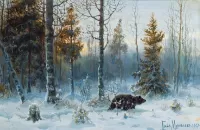 Пазл Медведь зимой