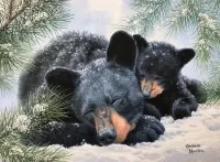 Puzzle Bear and cub