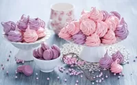 Jigsaw Puzzle Meringues and Macarons