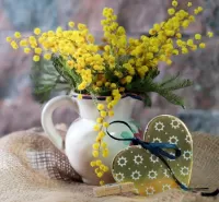 Jigsaw Puzzle Mimosa and heart