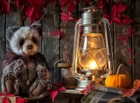 Слагалица Teddy bear and lantern