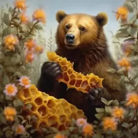 Puzzle Teddy bear and honeycomb
