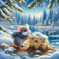 Puzzle Mouse with cheese