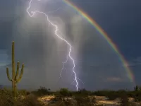 Jigsaw Puzzle Lightning and Rainbow