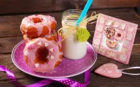 Jigsaw Puzzle Milk and donuts