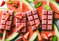 Jigsaw Puzzle Ice cream and watermelon