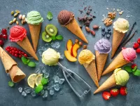 Puzzle Ice cream and fruit