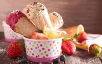 パズル Ice cream and berries