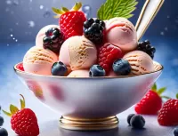 Quebra-cabeça Ice cream with berries 
