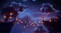 Слагалица The bridge with lanterns
