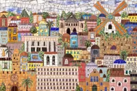 Jigsaw Puzzle Mosaic the city