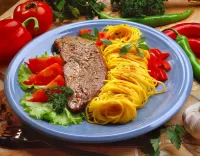 Слагалица Meat and pasta