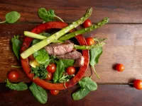 Jigsaw Puzzle meat with vegetables