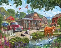 Jigsaw Puzzle On the farm in summer