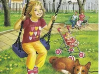 Puzzle Swinging girl