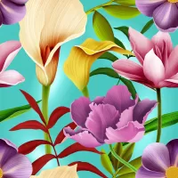 Jigsaw Puzzle Painted flowers
