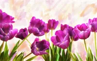 Quebra-cabeça Painted tulips