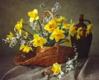 Jigsaw Puzzle Daffodils and plum