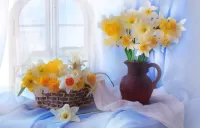 Bulmaca Daffodils at the window